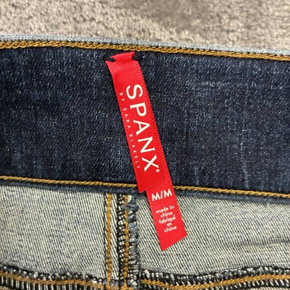 SPANX Jeans Women’s Medium Blue Ankle Skinny Pull On Jegging Stretch Denim Pants - Picture 3 of 12